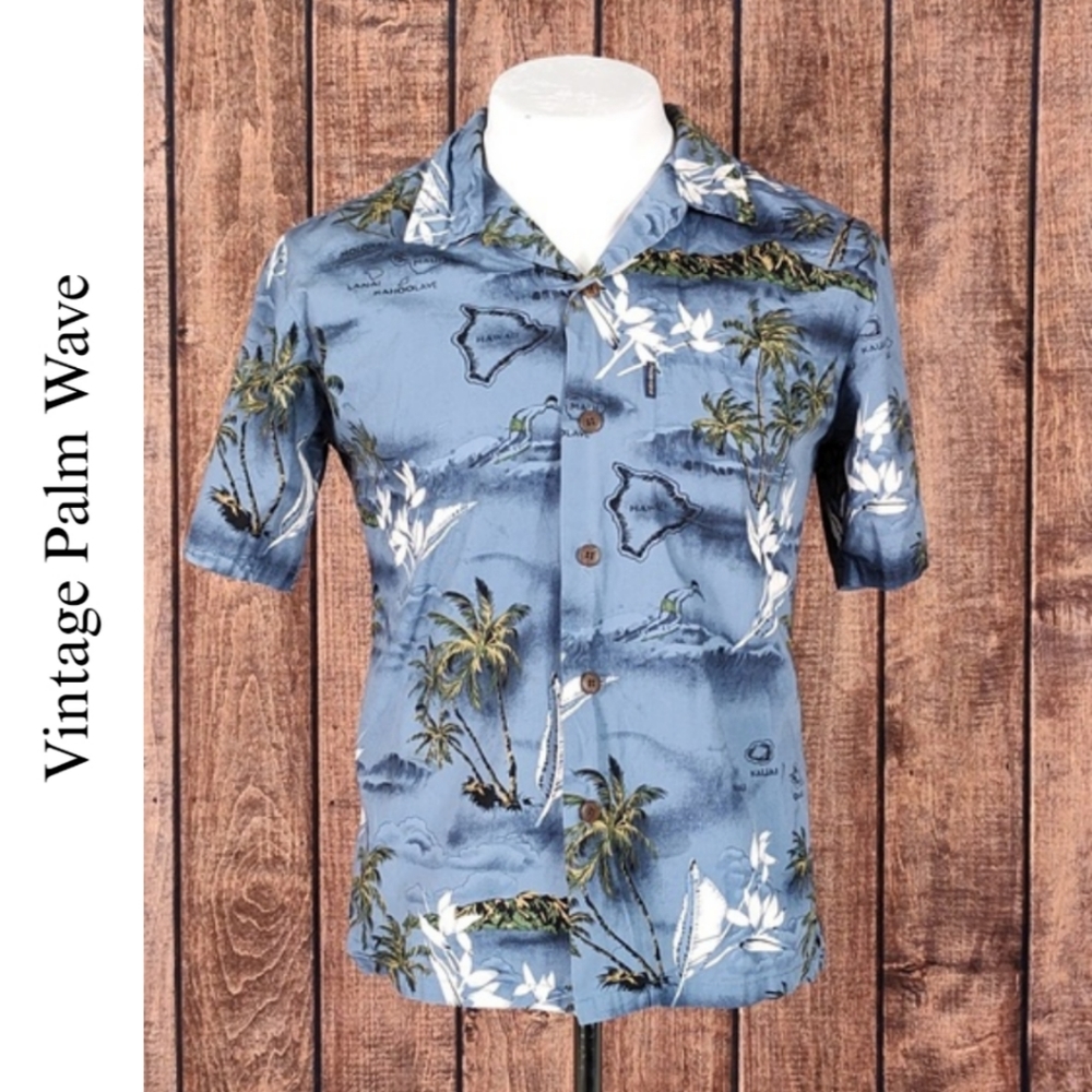 Vtg Palm Wave Cotton Surf Shirt Excellent Condition